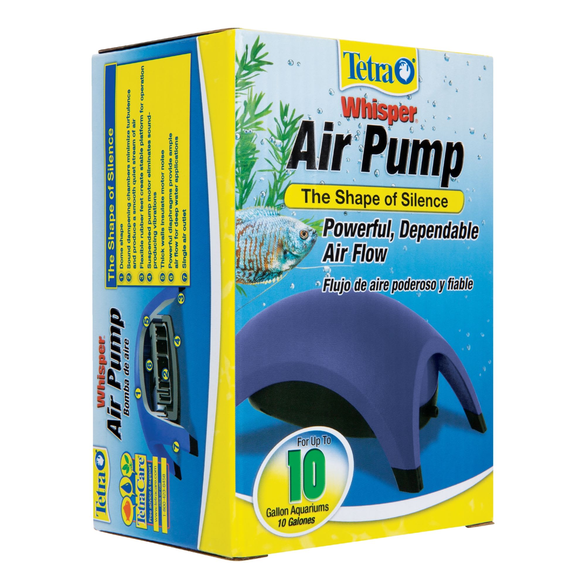 Tetra Whisper Air Pump for Aquariums Up to 10 Gallons Non-UL