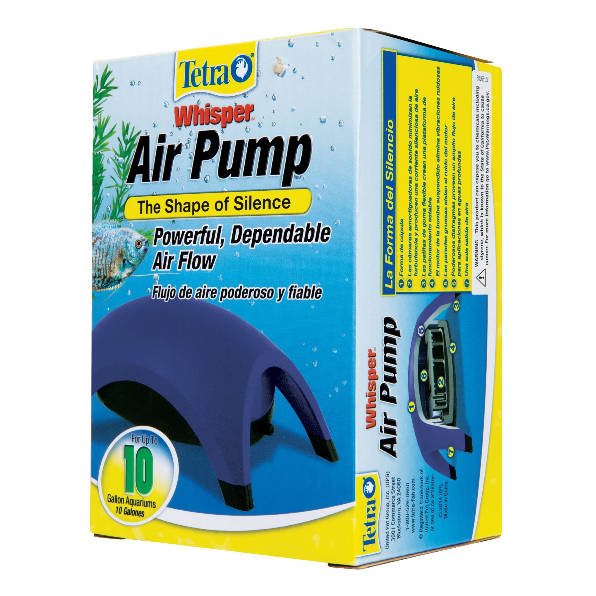 Tetra Whisper Air Pump for Aquariums Up to 10 Gallons Non-UL