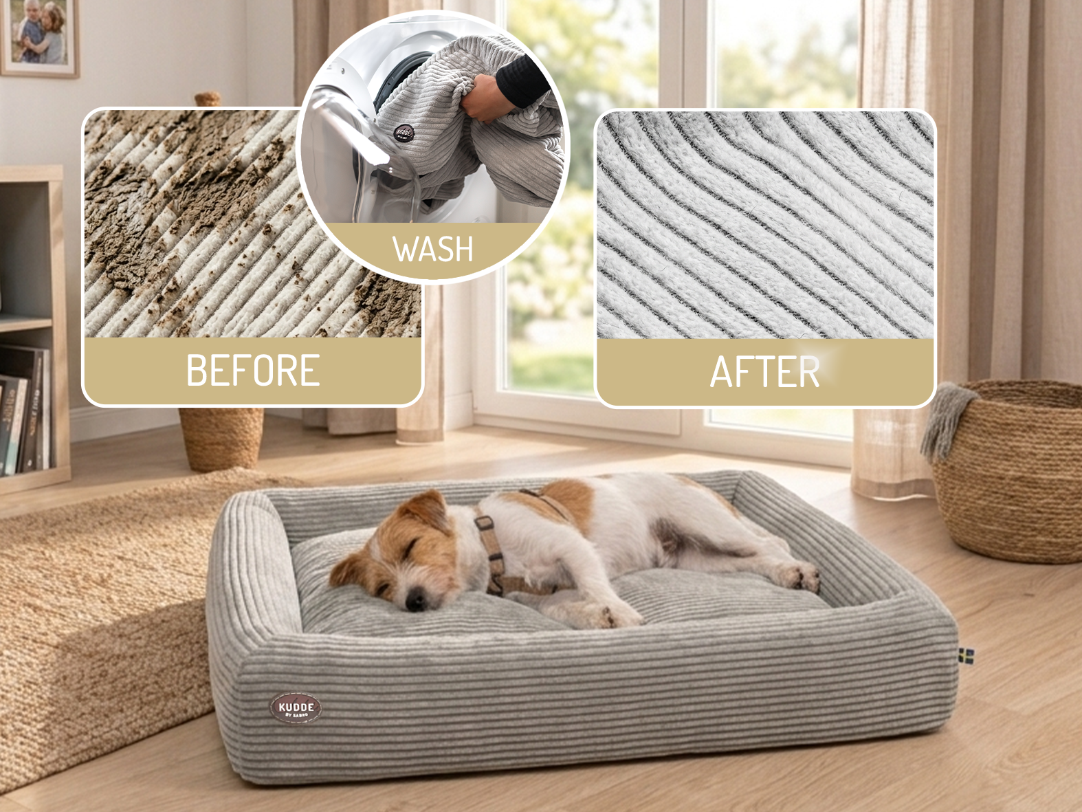 SABRO KUDDE Orthopedic Dog Bed Cozy Corduroy